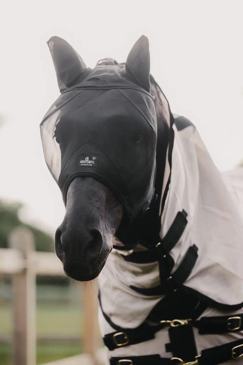 Kentucky Horsewear Fly Mask Classic With Ears – Silver