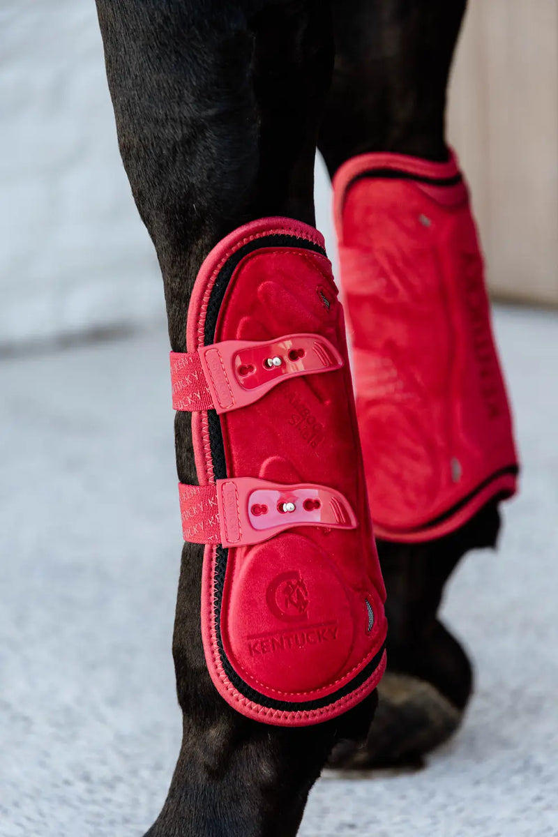 Kentucky Tendon Boots Bamboo Elastic Velvet Red