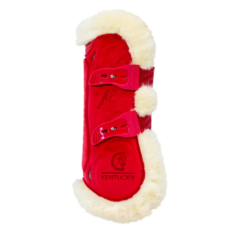 Kentucky Vegan Sheepskin Tendon Boots Bamboo Elastic Velvet – Red