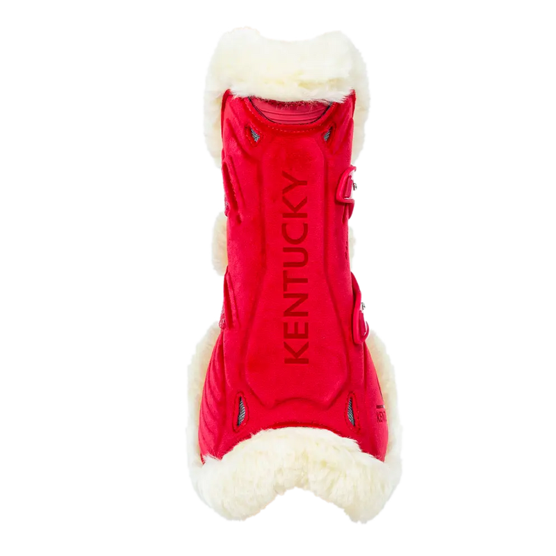 Kentucky Vegan Sheepskin Tendon Boots Bamboo Elastic Velvet – Red