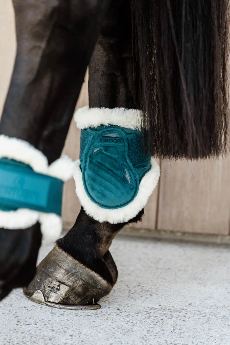 Kentucky Horsewear Vegan Sheepskin Young Horse Fetlock Boots Velvet – Emerald