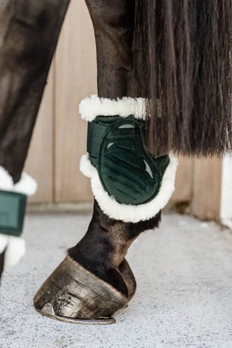 Kentucky Horsewear Vegan Sheepskin Young Horse Fetlock Boots Velvet – Dark Green