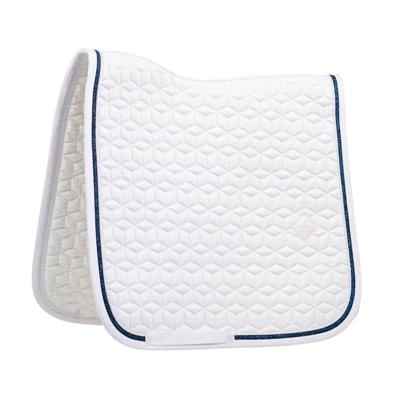 Kentucky Horsewear Glitter Rope Dressage Saddle Pad White/Navy