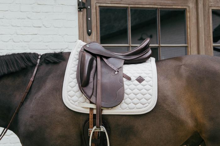 Kentucky Horsewear Plaited Cord Dressage Saddle Pad - Beige