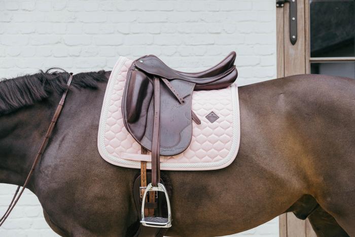 Kentucky Horsewear Plaited Cord Dressage Saddle Pad - Soft Rose