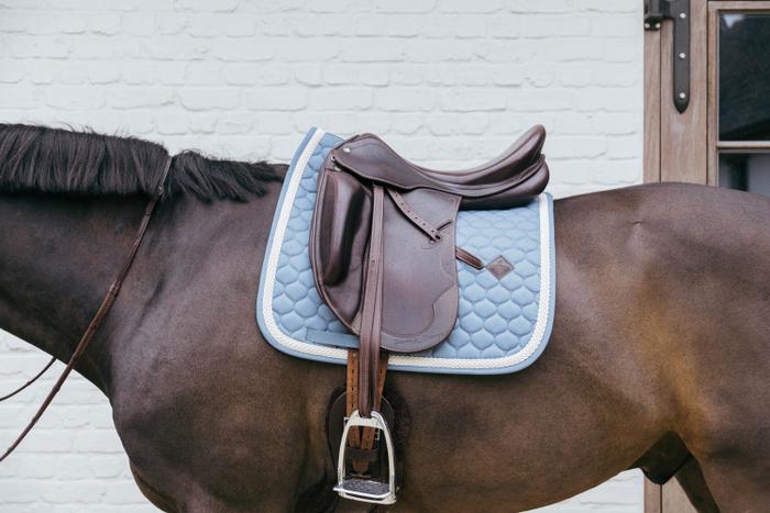 Kentucky Horsewear Plaited Cord Dressage Saddle Pad - Light Blue