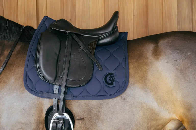 Kentucky Horsewear Dressage Saddle Pad Wave 3D Logo Navy