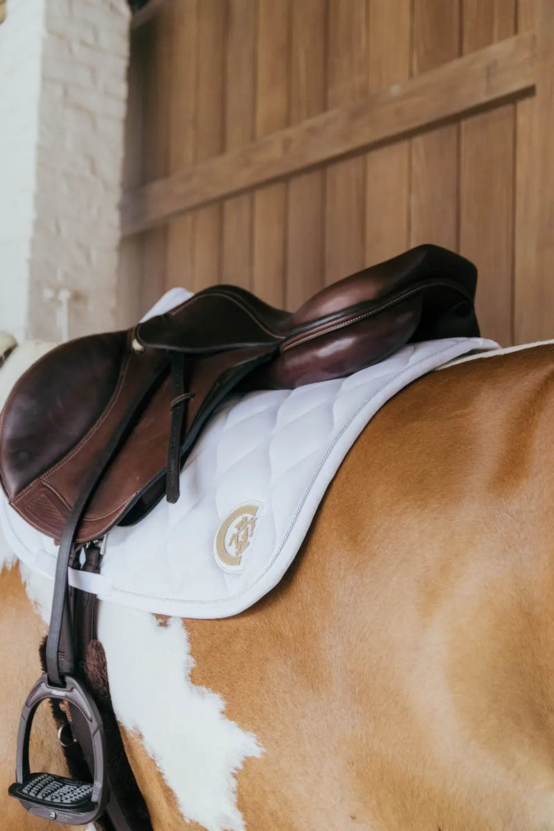 Kentucky Horsewear Show Jumping Saddle Pad Wave 3D Logo White