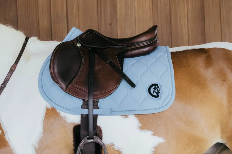 Kentucky Horsewear Show Jumping Saddle Pad Wave 3D Logo Light Blue