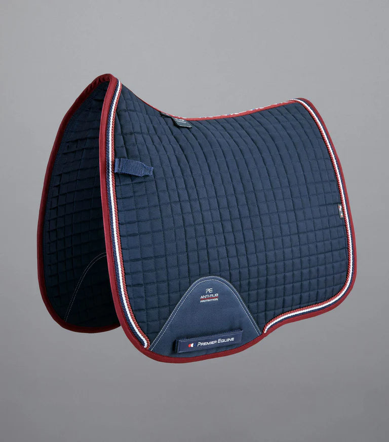 Premier Equine Close Contact European Cotton Saddlepad Dressage Square