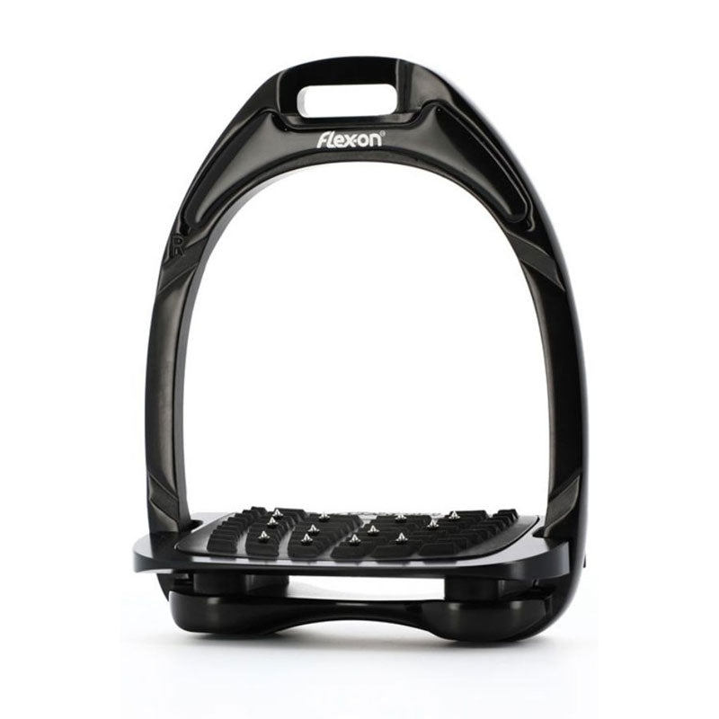 FlexOn Black Aluminium Stirrups Inclined Ultra Grip