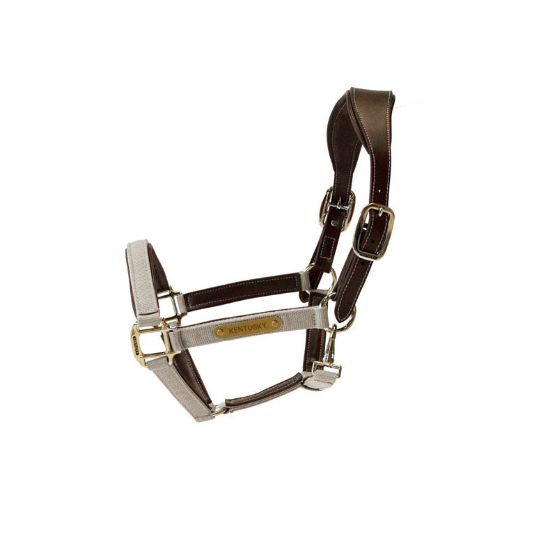 Kentucky Horsewear Anatomic Nylon Head Collar Beige