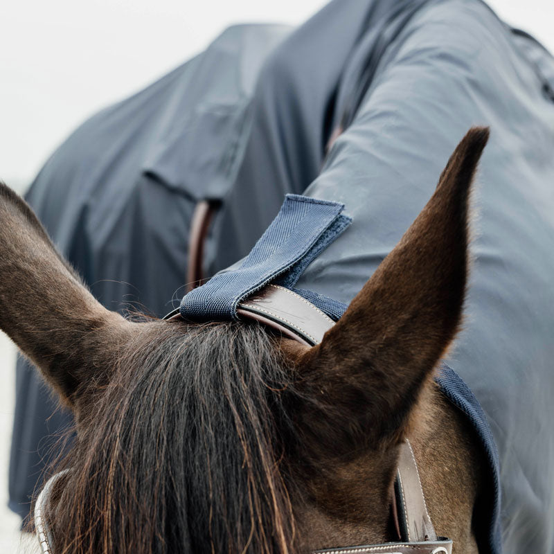 Kentucky Horsewear Horse Raincoat with Stirrup Holes – Navy