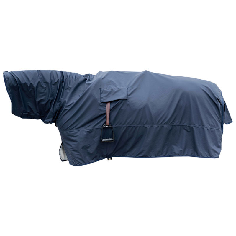 Kentucky Horsewear Horse Raincoat with Stirrup Holes – Navy