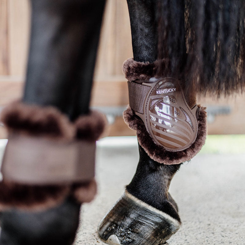 Kentucky Vegan Sheepskin Young Horse Fetlock Boots Brown/Brown