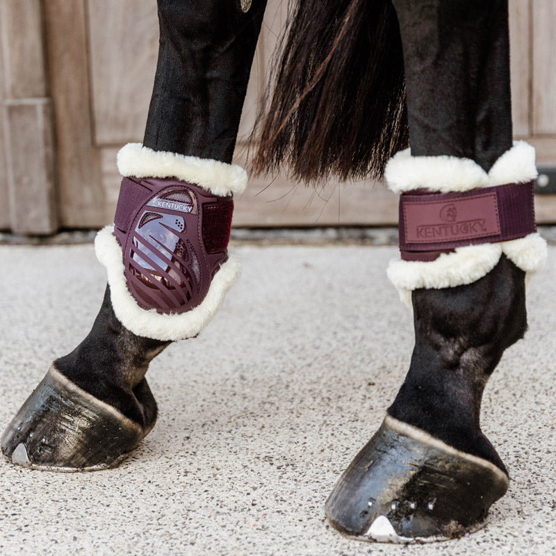 Kentucky Vegan Sheepskin Young Horse Fetlock Boots Bordeaux