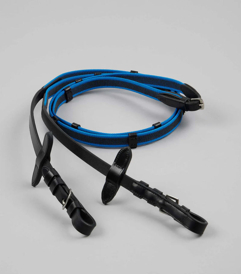 Premier Equine Mineo Pony Continental Reins Black/Blue