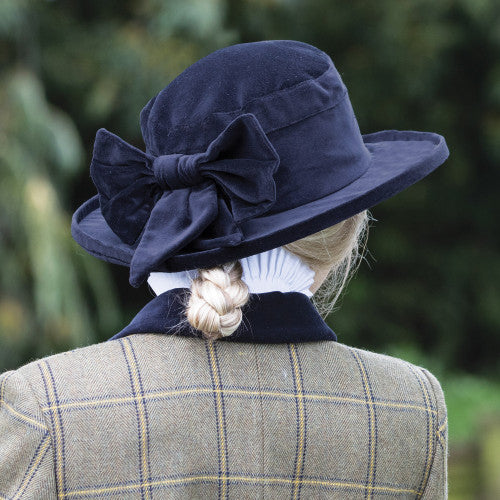 Navy Velvet Show Hat