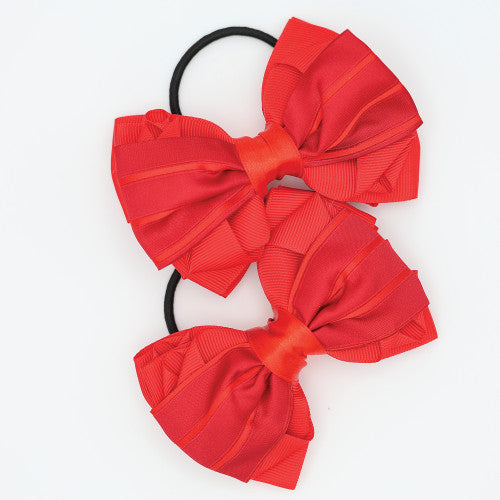 Luxury Red Show Bow Ribbons - Pair