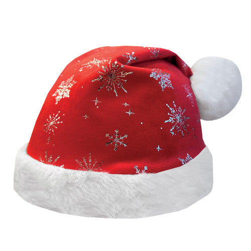 Santa Glitter Snowflake Hat Silk