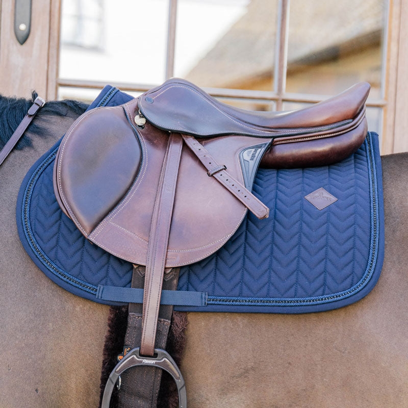 Kentucky Horsewear Jumping Saddle Pad Metal Chain Navy