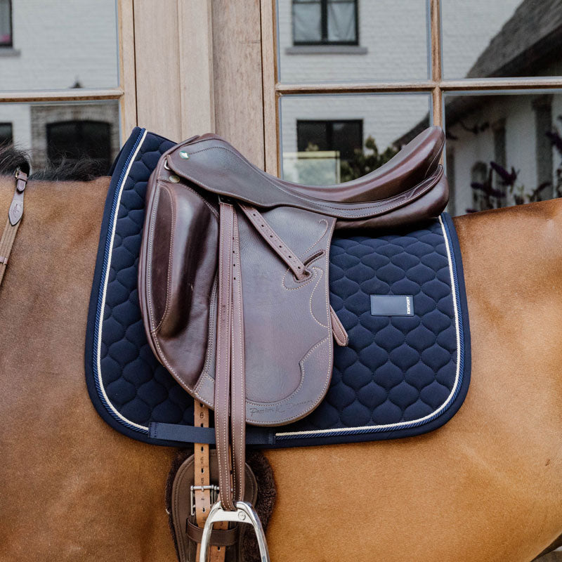 Kentucky Saddle Pad Onion Quilt Rubber Logo Dressage Navy