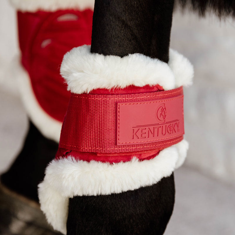 Kentucky Horsewear Vegan Sheepskin Young Horse Fetlock Boots Velvet – Red