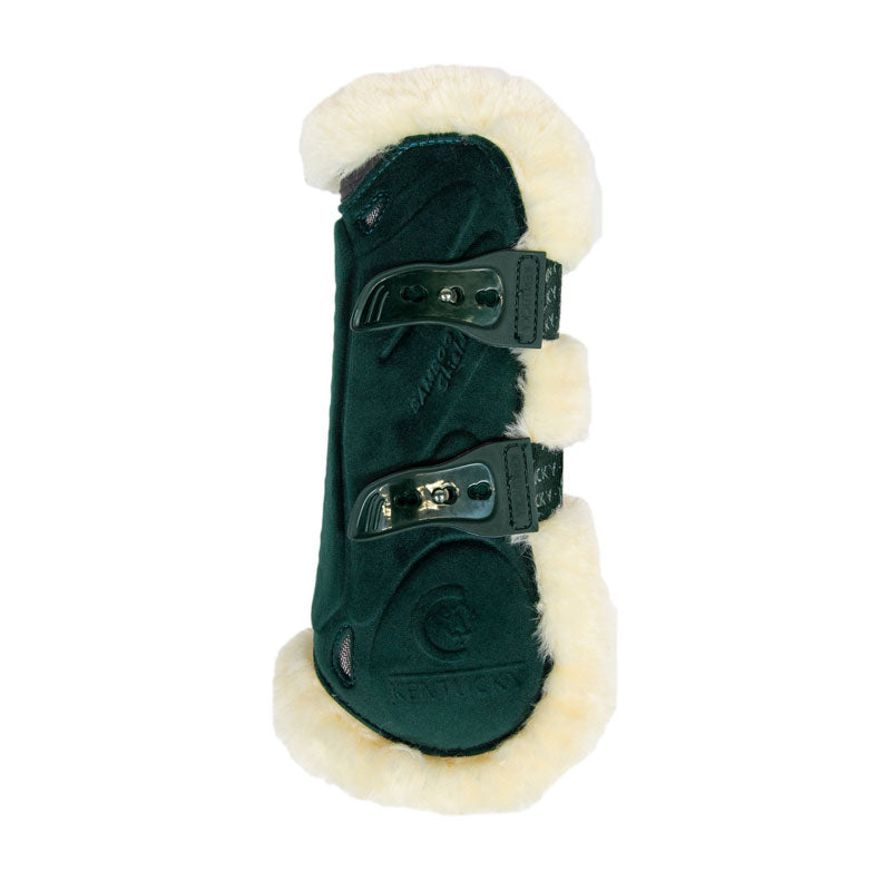 Kentucky Vegan Sheepskin Tendon Boots Bamboo Elastic Velvet – Dark Green