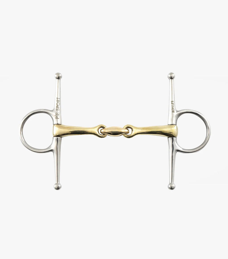 Premier Equine Brass Alloy Full Cheek Snaffle with Lozenge