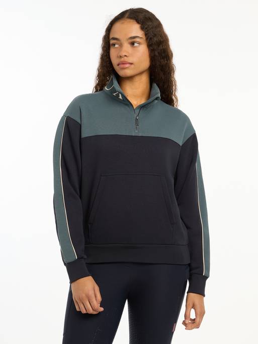 LeMieux Kali Quarter Zip Sweat - Navy/Petrol