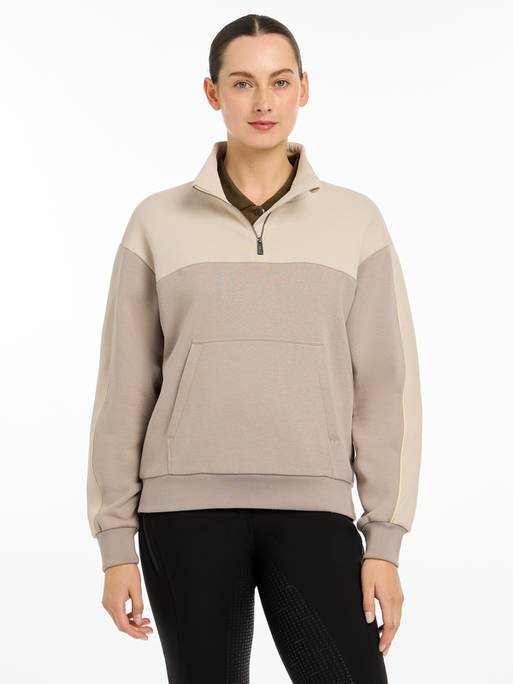 LeMieux Kali Quarter Zip Sweat - Ash/Stone