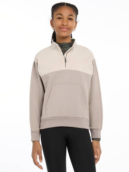 Lemieux Young Rider Kate Quarter Zip Sweat - Ash/Stone