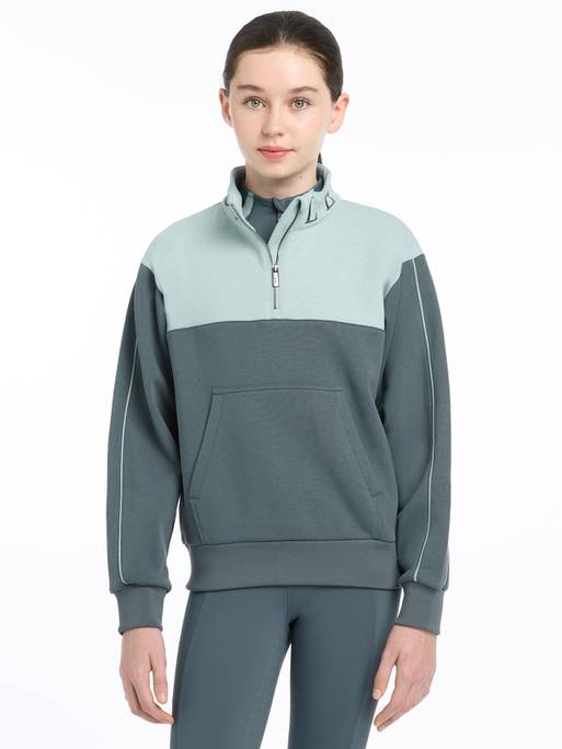 Lemieux Young Rider Kate Quarter Zip Sweat - Petrol/Glacier