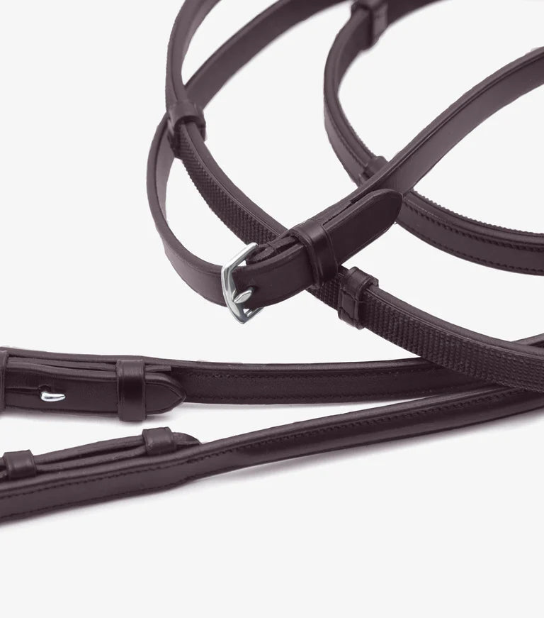 Premier Equine Salvatore Rubber & Leather Grip Reins