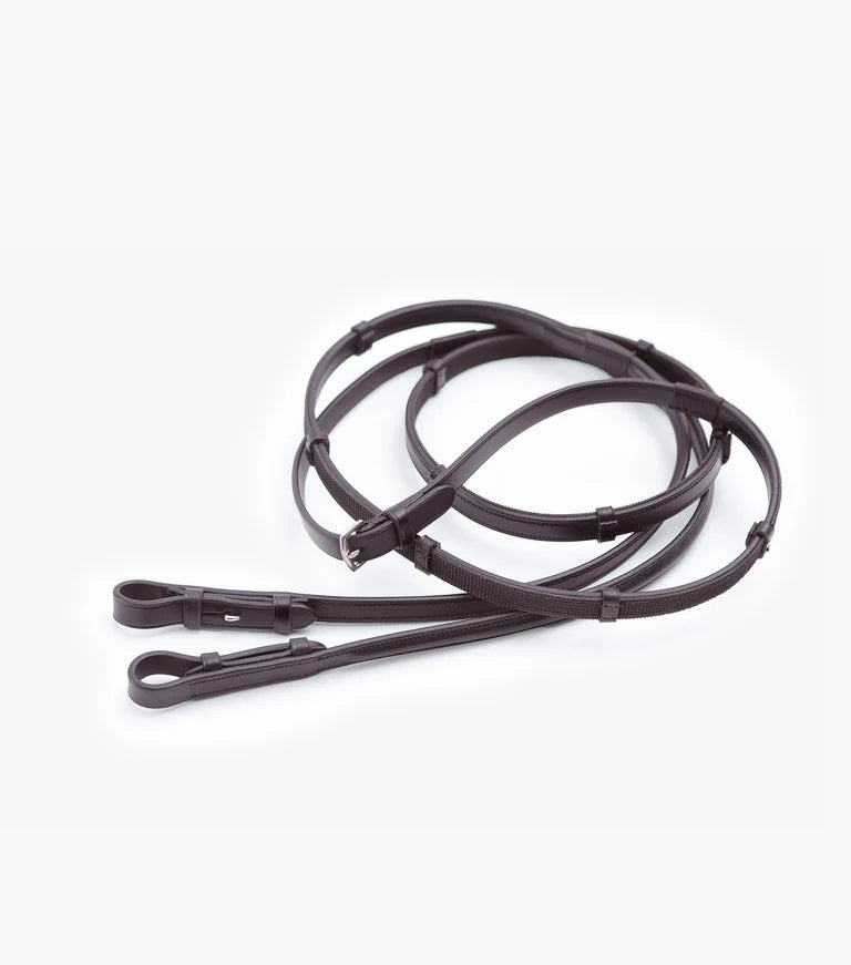 Premier Equine Salvatore Rubber & Leather Grip Reins