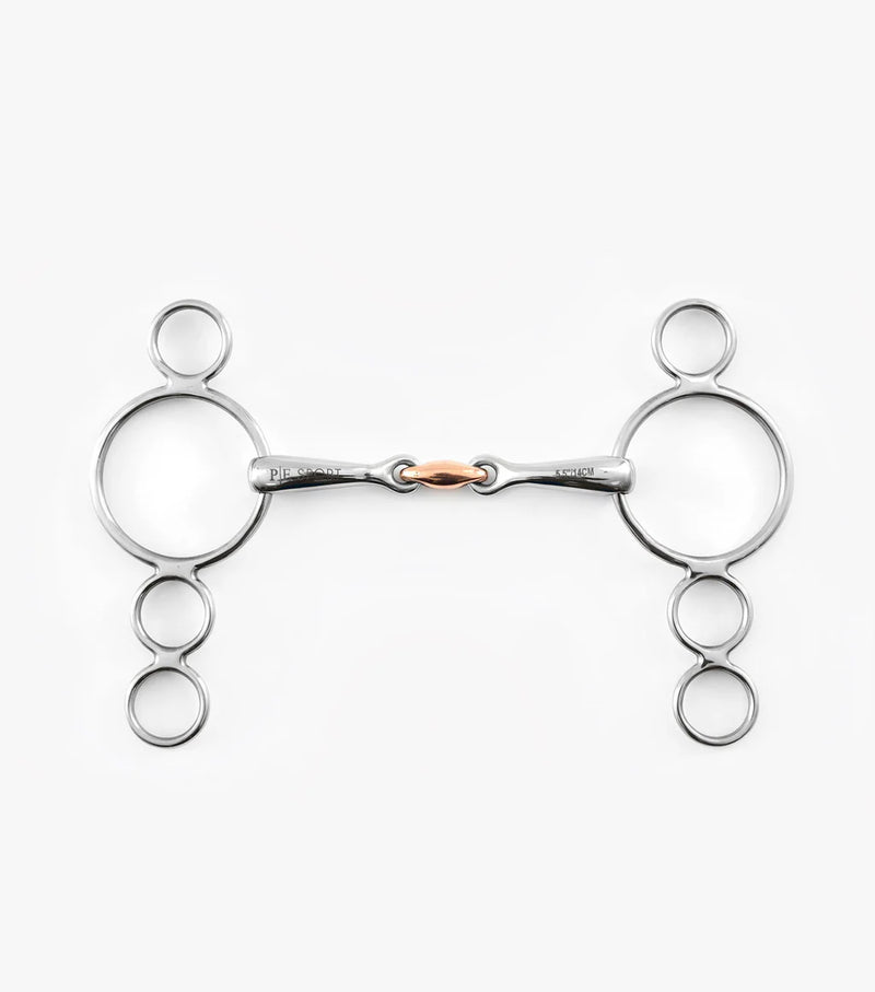 Premier Equine Three Ring Dutch Gag with Copper Lozenge