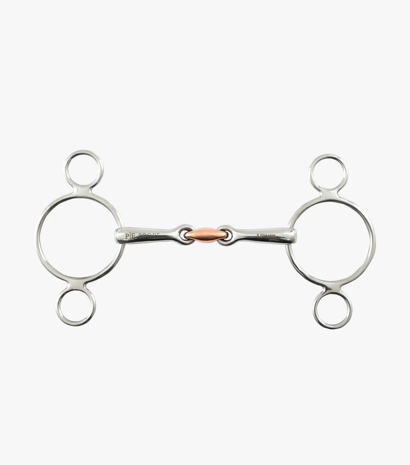 Premier Equine Two Ring Gag with Copper Lozenge