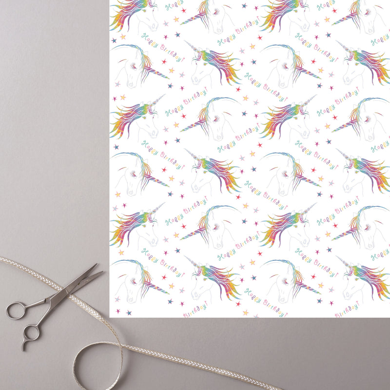 Deckled Edge Unicorn Gift Wrap (2 Sheets) - Nags Essentials