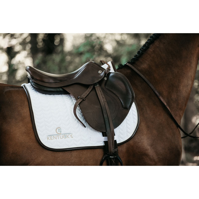 Kentucky Horsewear Fishbone Leather Saddle Pad - Nags Essentials