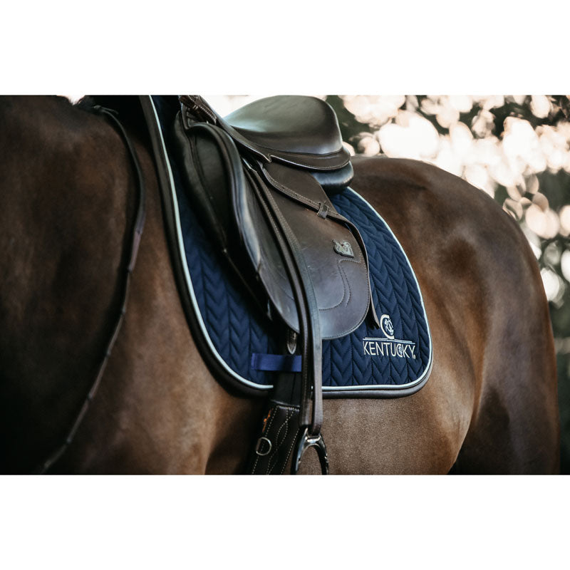 Kentucky Horsewear Fishbone Leather Saddle Pad - Nags Essentials