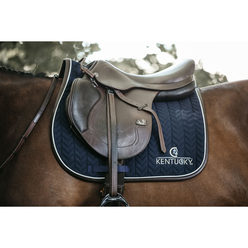 Kentucky Horsewear Fishbone Leather Saddle Pad - Nags Essentials