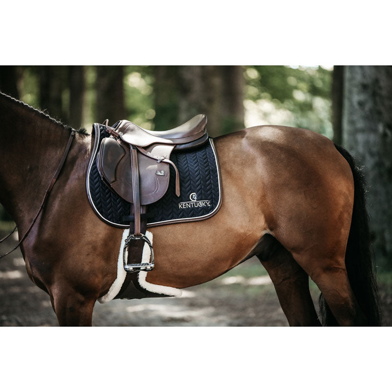 Kentucky Horsewear Fishbone Leather Saddle Pad - Nags Essentials