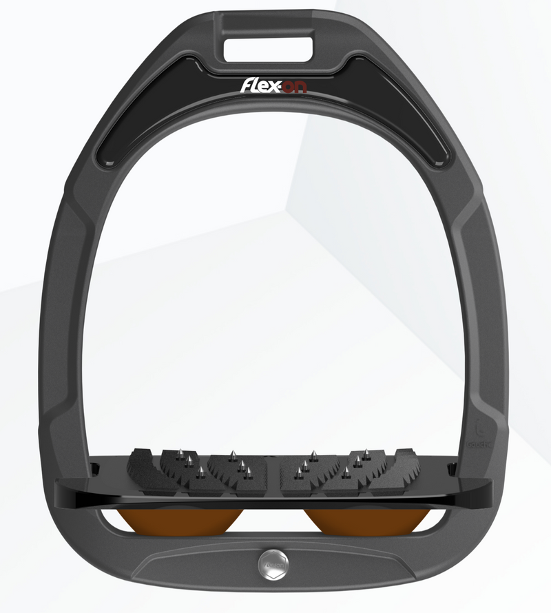 Flexon GC Stirrups Dark Grey Frame - Inclined Ultra Grip - Nags Essentials