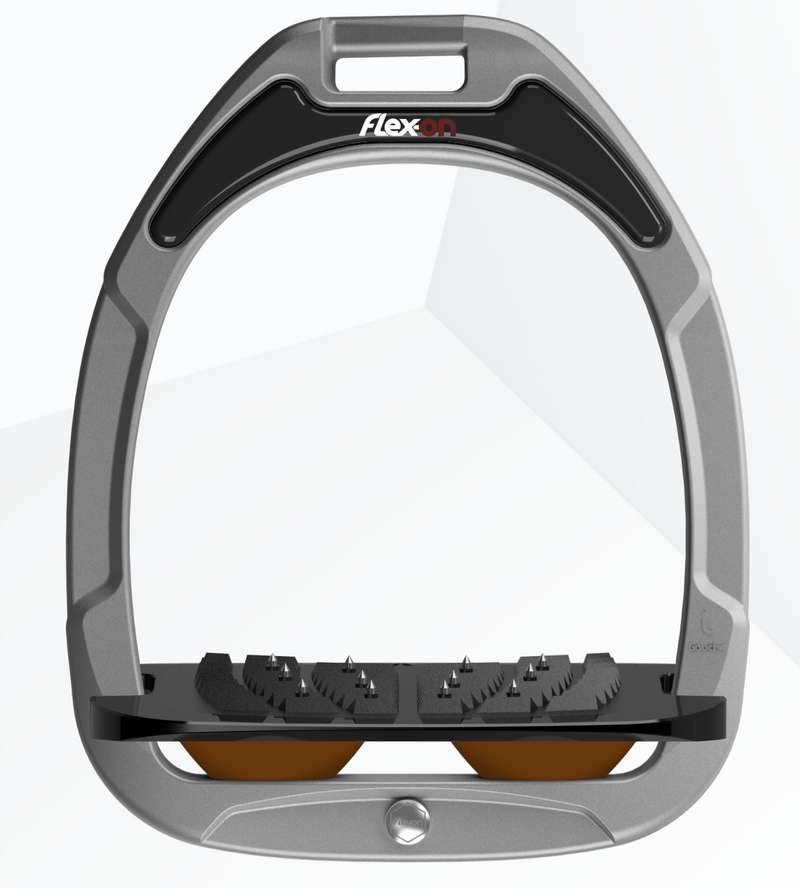 Flexon GC Stirrups Grey Frame - Inclined Ultra Grip - Nags Essentials