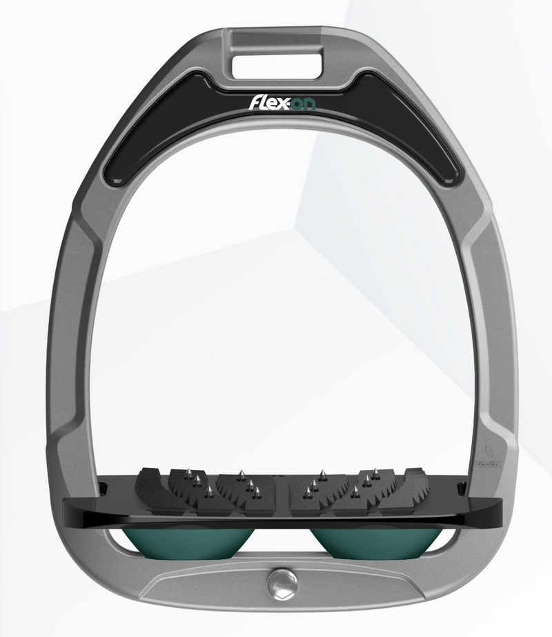 Flexon GC Stirrups Grey Frame - Inclined Ultra Grip - Nags Essentials