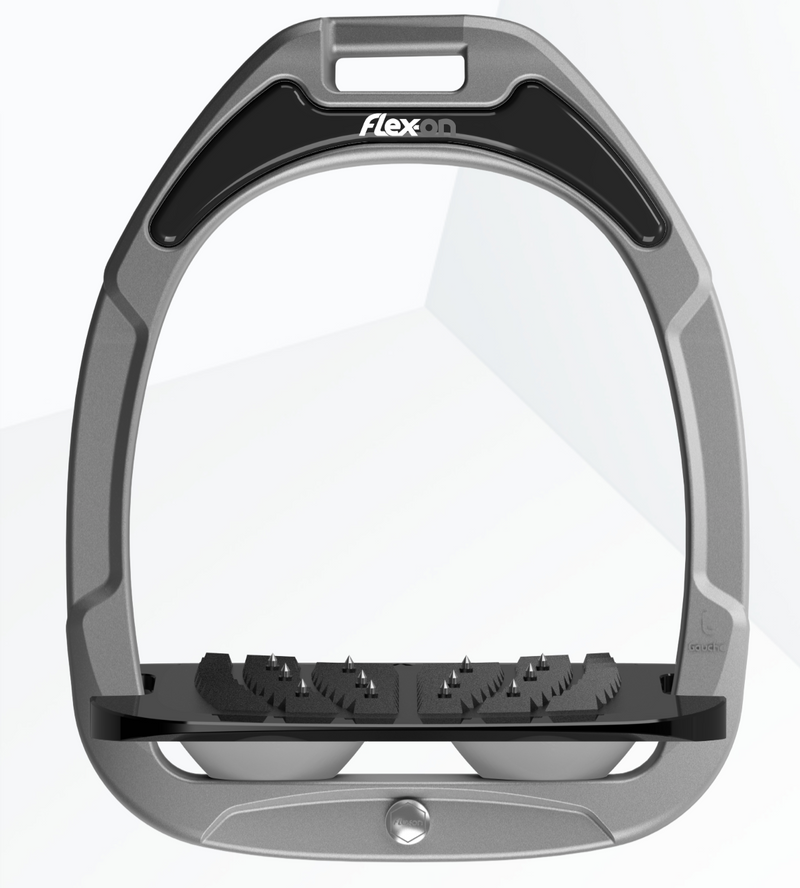 Flexon GC Stirrups Grey Frame - Inclined Ultra Grip - Nags Essentials