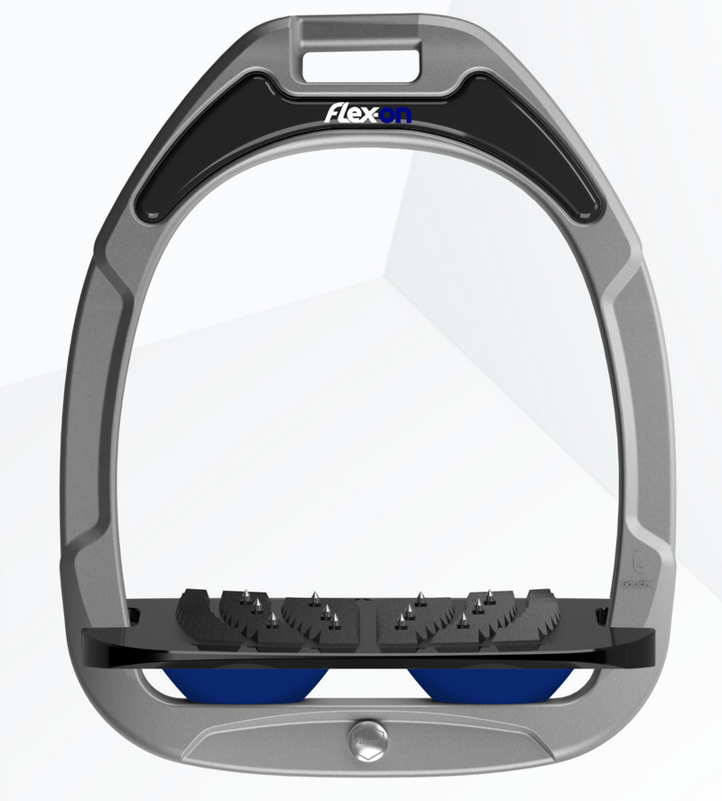 Flexon GC Stirrups Grey Frame - Inclined Ultra Grip - Nags Essentials