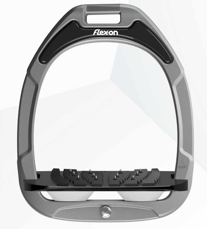 Flexon GC Stirrups Grey Frame - Inclined Ultra Grip - Nags Essentials