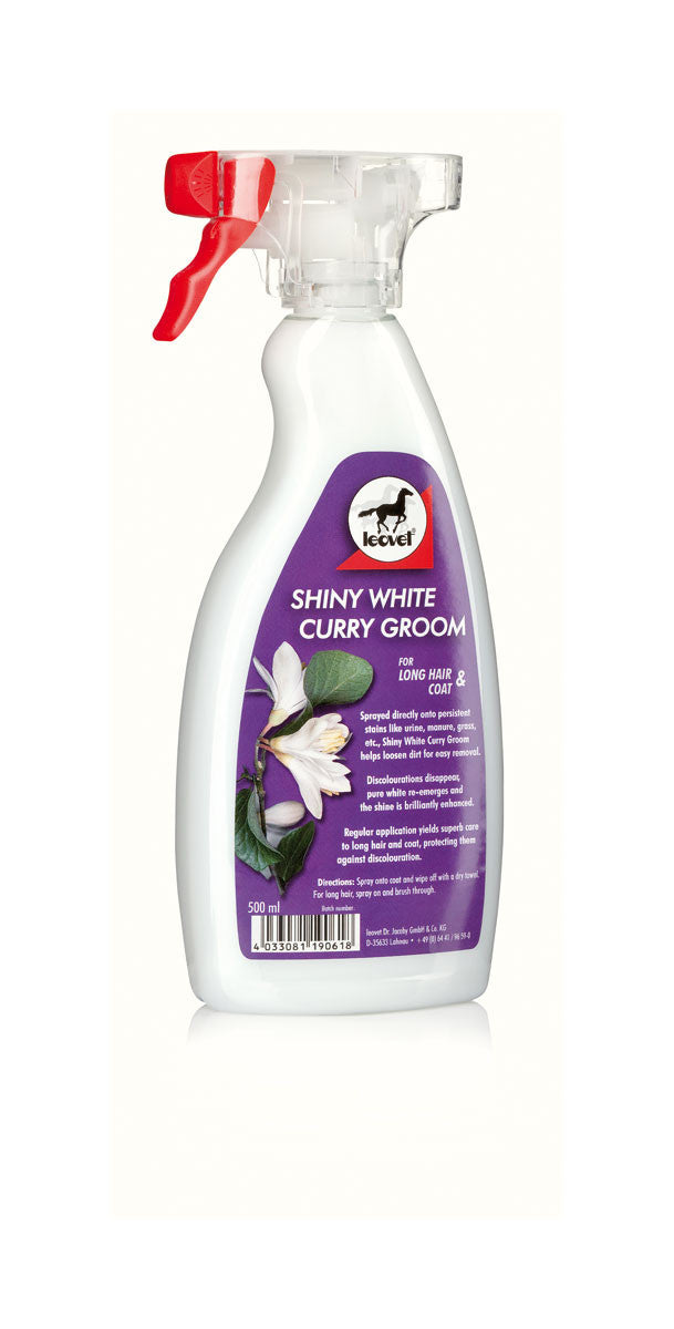 Leovet Shiny White Curry Groom Stain Remover - Nags Essentials