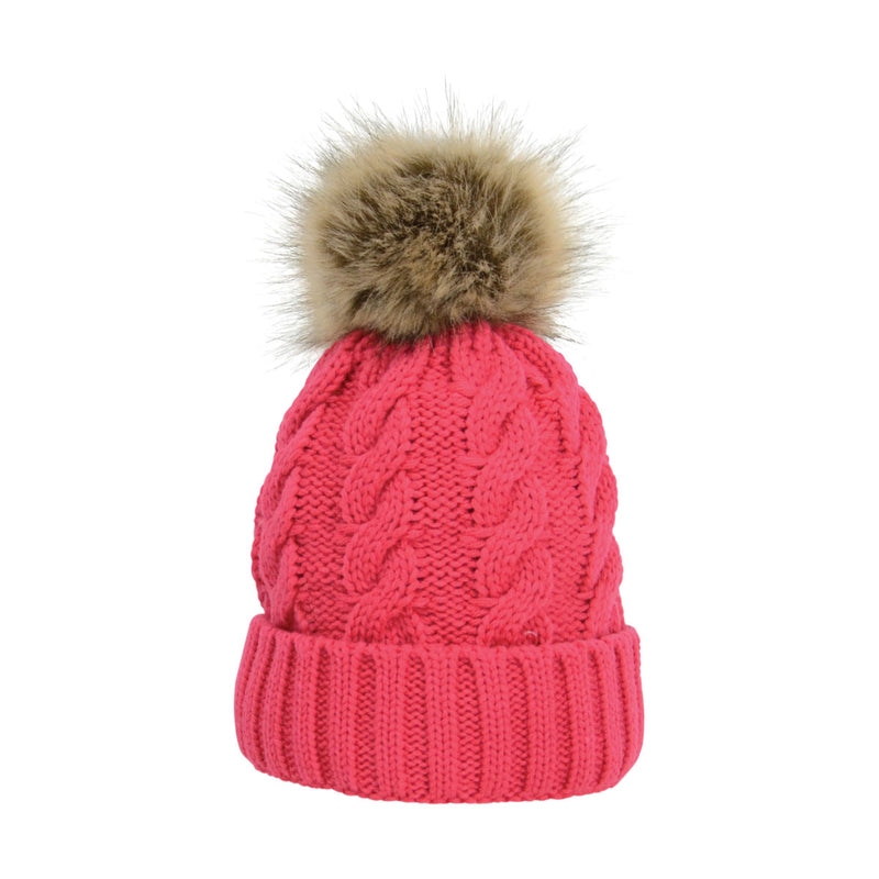 HyFASHION Melrose Cable Knit Bobble Hat